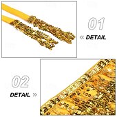 economico Abbigliamento danza del ventre-Sciarpa da donna per danza del ventre con frange scintillanti, gonna rave party con paillettes, costume festival, gonna con nappe