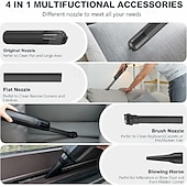 cheap Vacuum Cleaners-Car Vacuum Portable Handheld Vacuum Cleaner 4-in-1 Compact Vacuum for Car Cleaning Electric Mini Vacuum with 3 Nozzles