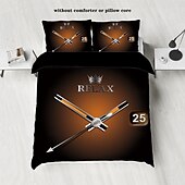 economico Set copripiumino-set copripiumino con stampa di lancette metalliche - include copripiumino e federe - design unico ed elegante - tessuto morbido e confortevole - perfetto per l&#039;arredamento moderno della camera da
