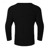 economico magliette di base-Per uomo Maglietta Maglietta a Maglia Camicia a Maniche Lunghe Manica Lunga Scollo a V Primavera &amp; Autunno Semplice Moda Designer Essenziale Lavoro a maglia Vacanza Streetwear Uscire Nero Blu marino