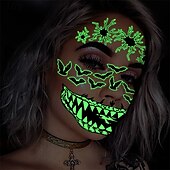 ieftine favor de partid-12 bucăți autocolant de tatuaj amuzant de groază de Halloween, care strălucește în întuneric, autocolant pentru față, autocolant rezistent la apă pentru cicatrice de păianjen 3d