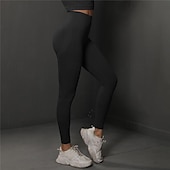economico Leggings e collant da yoga-Per donna Pantaloni da yoga Leggings da yoga Vita Alta Yoga Allenamento in Palestra Pilates Collant Grigio scuro Nero Borgogna Spandex Gli sport Abbigliamento sportivo Elasticizzato Taglia piccola