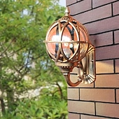 economico applique da esterno-Liruxun illuminazione esterna sferica lampade da parete per esterni luci a pilastro lampada a testa a colonna luce paesaggistica lampada a pilastro da giardino impermeabile a led