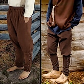 levne Spodní části-Retro Středověké Renesanční Pirátské kalhoty Ren Faire Keltský rytíř Ranger Pevná barva Pánské Pirát Fantazie předvečer Všech svatých Karneval Plesová maškaráda Výkon LARP Ren Faire Dospělé Kalhoty
