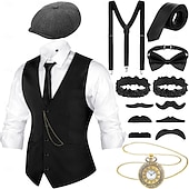 economico Outfit-Retrò Vintage Anni Ruggenti Anni 1920 Abiti Gilet Cappello Panama Il grande Gatsby Charleston Gentiluomo Moda Per uomo Natale Halloween Carnevale Balli di fine anno Addio al Nubilato Festival Adulti