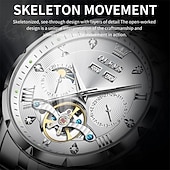baratos Relógio Automático-nova marca olevs moda masculina europeia tendência relógio de negócios calendário luminoso indicação de 24 horas semana relógio mecânico multifuncional pulseira de aço à prova d&#039;água esportes relógio