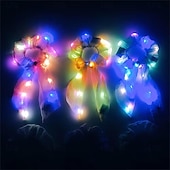 economico Novità-fasce per capelli luminose a led illuminano fiocchi per capelli elastici per ragazze copricapo corda per capelli accessori per capelli bagliore nel buio forniture per feste