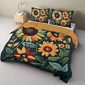 cheap Duvet Cover Sets-Botanical Floral Duvet Cover Set - Includes Duvet Cover and Pillowcases - Elegant Nature-Inspired Design - Soft and Comfortable Fabric - Perfect for Bedroom Decor