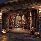 olcso Garázs- és ajtózászlók-Ajtódekorációk Kültéri Garázskapuszalag Tökmező Banner Ijesztő Erdő Nagy Háttérdíszítés Ünnepi Kültéri Garázskapus Haza Fali Díszek