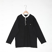 olcso Alkalmi Henley póló-Férfi Póló Henley ing Tee Top Hosszú ujjú ing Hosszú ujj Színes Divat Dizájn Alap Kollázs Henley Vakáció Utca Alkalmi Tavasz &amp; Ősz Fekete Tengerészkék Narancssárga Henley póló