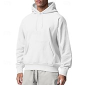 cheap Basic Hoodies-Men&#039;s Hoodie Black White Pink Light Grey Dark Gray Hooded Plain Pocket Sports &amp; Outdoor Daily Holiday Streetwear Basic Casual Spring &amp;  Fall Clothing Apparel Hoodies Sweatshirts