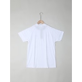 economico Maglietta casual Henley-Per uomo Maglia Henley T-shirt Raglan Manica Corta Semplice Sottile pieghettato Moda Designer Casual Patchwork Pieghe Henley All'aperto Vacanza Quotidiano Estate Bianco Blu marino Grigio scuro