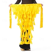 abordables Ropa de danza del vientre-Bufanda de danza del vientre para mujer, falda con cinturón, cinturón de baile latino, falda ondulada con borlas para rendimiento