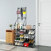cheap Storage Racks-5-Tier Shoe Rack Organizer, Freestanding Coat and Shoe Rack, 25 Pairs Shoe Shelf for Entryway