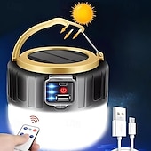 cheap Camping Lights &amp; Lanterns-1pc Solar Led Camping Light，Solar Powered Portable Rechargeable Camping Lanterns, Outdoor Lighting Lamp With Mobile Phone Charging Function,Multi-functional Emergency Lamp