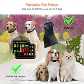 お買い得  犬用トレーニング用品-3in1 電気ワイヤレスフェンス 犬の訓練用首輪 禁止区域 高精度レーダー ワイヤレスフェンスシステム 最大1エーカー 屋内でのリアルタイム距離監視 &amp;屋外用中型犬から大型犬