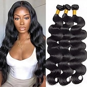 economico 3 ciocche di capelli veri tessitura-fasci di tessuto brasiliano dei capelli onda del corpo 3 pacchi fasci di capelli umani vergini remy estensioni dei capelli grezzi tissage