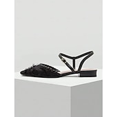 economico Ballerine da donna-Per donna Ballerine Mary Jane Da mare Ufficio Giornaliero Nappa Piatto Elegante Boemia Festività Raso Similpelle Listino alla caviglia Rosa polveroso Nero