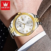 cheap Quartz Watches-OLEVS Men Quartz Watch Fashion Business Wristwatch Luminous Calendar Waterproof Decoration Steel Watch