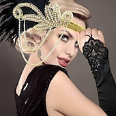 levne Šály a šátky-Retro Řvoucí 20s 20. léta 20. století Úbory Doplňky Přehozy přes ramena Velký Gatsby Svatební host Flitry Dámské Vánoce předvečer Všech svatých Nový rok předvečer Všech svatých Večírek Svatebn