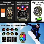 abordables Relojes inteligentes-Tk25 deporte al aire libre reloj inteligente hombres ip68 impermeable ecgppg monitoreo de salud bluetooth llamada reloj inteligente para android ios