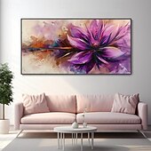 preiswerte Blumen-/Botanische Gemälde-Sommerblüten dicke Textur Ölgemälde handgemaltes Ölgemälde lebendige Blumen Ölgemälde handgemachte Wandkunst moderne Boho 3D Messer große Leinwand Dekor Qualität Haus Textur Gemälde