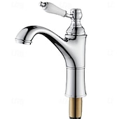 baratos Torneiras de Lavatório de Casa de Banho-Torneira pia do banheiro - Cascata Galvanizar Conjunto Central Monocomando e Uma AberturaBath Taps