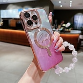 Χαμηλού Κόστους iPhone Θήκες-τηλέφωνο tok Για iPhone 16 iPhone 15 14 Pro Max Plus iPhone 13 12 11 Pro Max Πίσω Κάλυμμα Θήκη μαγνητικής προσρόφησης Διαφανής με τον Lanyard Υποστήριξη ασύρματης φόρτισης Καρδιά Διαβάθμιση χρώματος