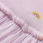 preiswerte Partykleider-Mädchen&#039; 3D Regenbogen Kleid Kurzarm Sommer Urlaub Täglich Festtage Prinzessin Schön Süß kinderkleidung 4-7 Jahre Casual kleid A Linie Kleid Knielang Regular Fit