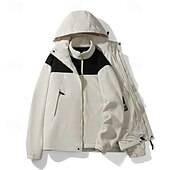 preiswerte Fleece &amp; 3 in 1 Jacken-Herren Wanderjacke Regenjacke Hardshelljacke Winter Draussen Farbblock warm Windundurchlässig Wasserdicht 3-in-1-Jacke Windbreaker-Jacke Reisen Schwarz Weiß Grün