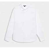 billige Herre Elite Skjorter-Herre Dresskjorter Skjorte med knapper Helfarge Bryllup jubileum Hvit Langermet Aftæpning Vår &amp; Vinter Klær Knapper