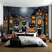 olcso halloween faliszőnyegek-macskák függő gobelin parasztház sütőtök fal művészet nagy kárpit falfestmény dekoráció fénykép háttér takaró függöny otthon hálószoba nappali