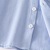billiga T-shirts och skjortor för pojkar-Pojkar 3D Ensfärgat Skjortor Långärmad Sommar Vår Mode Grundläggande Lilla barn (4-7år) 4-7 år Kavajslag Utomhus Ledigt Dagligen Normal