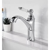 baratos Torneiras de Lavatório de Casa de Banho-Torneira pia do banheiro - Cascata Galvanizar Conjunto Central Monocomando e Uma AberturaBath Taps