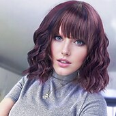 economico Parrucche da festa-parrucca bob a onda sciolta ondulata con parrucche per capelli ricci con botto d&#039;aria parrucche sintetiche per feste cosplay per donne