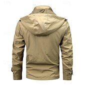 economico Giubbotti e cappotti da uomo-Per uomo Giacca da esterno Giacca cargo Giacca con cappuccio Giacca tattica Esterno Giornaliero Rimovibile Morbido Tasche multiple Primavera &amp; Autunno Liscio Informale Comodo Con cappuccio Standard