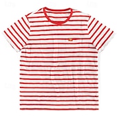 cheap Basic T shirts-Men&#039;s T Shirt Tee Top Short Sleeves Crew Neck Summer Striped Fashion Designer Basic Front Pocket Vacation Street Going out Black Red Navy Blue Top Tee for Men