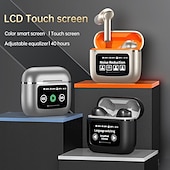 abordables Écouteurs Bluetooth sans fil-Écouteurs sans fil à écran tactile Smart Screen ANC annulation active du bruit grande batterie écouteurs de jeu en Bluetooth intra-auriculaires