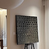 preiswerte Abstrakte Gemälde-großes Wabi-Sabi-Ölgemälde handgemachte Wandkunst schwarze Wandkunst 3D-Textur-Ölgemälde handgemachtes braunes Gemälde braune abstrakte Kunst 3D-Textur-Wandkunst Erdton-Kunst Boho-Malerei