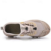 billiga Herrsneakers-Herr Sneakers PU Läder Tyg Bekväm Halksäker Snörning Mandel Svart Grå