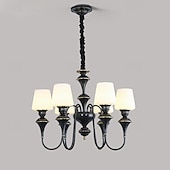 abordables Lustres-Lustre LED blanc chaud 5/6/8 lumières 5 W style bougie rustique rétro e14/e12 pendentif lanterne design métal verre encastré lustre éclairage pour couloir escalier cuisine 110-240 V