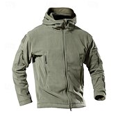 economico Softshell, pile e giacche da escursionismo-Per uomo Giacca in pile da escursione Inverno All&#039;aperto Caldo Morbido Comodo Giacche in pile Giacca leggera Cerniera intera Scalate Campeggio / Escursionismo / Speleologia Viaggi Nero Marrone Verde