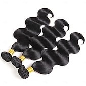 economico 3 ciocche di capelli veri tessitura-fasci di tessuto brasiliano dei capelli onda del corpo 3 pacchi fasci di capelli umani vergini remy estensioni dei capelli grezzi tissage