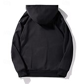 economico felpe con cappuccio da uomo di base-Per uomo Felpa con cappuccio Felpa con cappuccio e cerniera a un quarto Felpa con cappuccio in pile Nero Verde militare Cachi Con cappuccio Liscio Tasche Sportivo Giornaliero Per eventi Streetwear