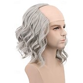 זול פאות מסיבה-איש קולוניאלי קצר בוב מתולתל מדען קירח פאה קרנבל פאת מסיבת תחפושת אנימה קוספליי