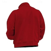 economico Felpe di base-Per uomo Maglia Felpa con zip corta Aalbicocca Nero Bianco Vino Rosso Mezza zip Semplice Sport &amp; Outdoor Quotidiano Ferie Poliestere Streetwear Essenziale Casual Autunno &amp; Inverno Abbigliamento Felpe
