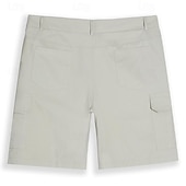 cheap Holiday-Men&#039;s Cargo Shorts Shorts Bermuda shorts Multi Pocket Straight Leg Plain Comfort Soft Knee Length Casual Holiday Beach Fashion Streetwear Black Green Micro-elastic