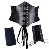 Χαμηλού Κόστους Ενδύματα-Ρετρό / Βίντατζ Μεσαίωνα Αναγέννησης Φορέματα Στολές Ηρώων Σετ αξεσουάρ Βίκινγκ Ξένος Ranger Φανταχτερή Φόρεμα Γυναικεία Βίκινγκ Φαντασία Μασκάρεμα Επίδοση LARP Ρεν Φερ Ενηλίκων