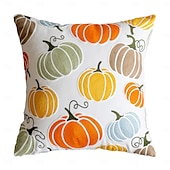 billiga Halloween Sovrum-Halloween Broderade Pumpor Dekorativa Toss Kuddar Överdrag 1PC Mjukt Fyrkantigt Kuddskydd Höstkudde för Sovrum Vardagsrum Soffa Stol