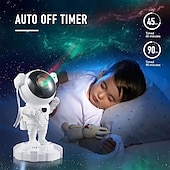 abordables luces del proyector galaxia estrella-astronauta galaxia proyector luz de noche con altavoz bluetooth temporizador remoto 360 ajustable océano proyector luz de noche para dormitorio estrellas proyector para techo decoración de la